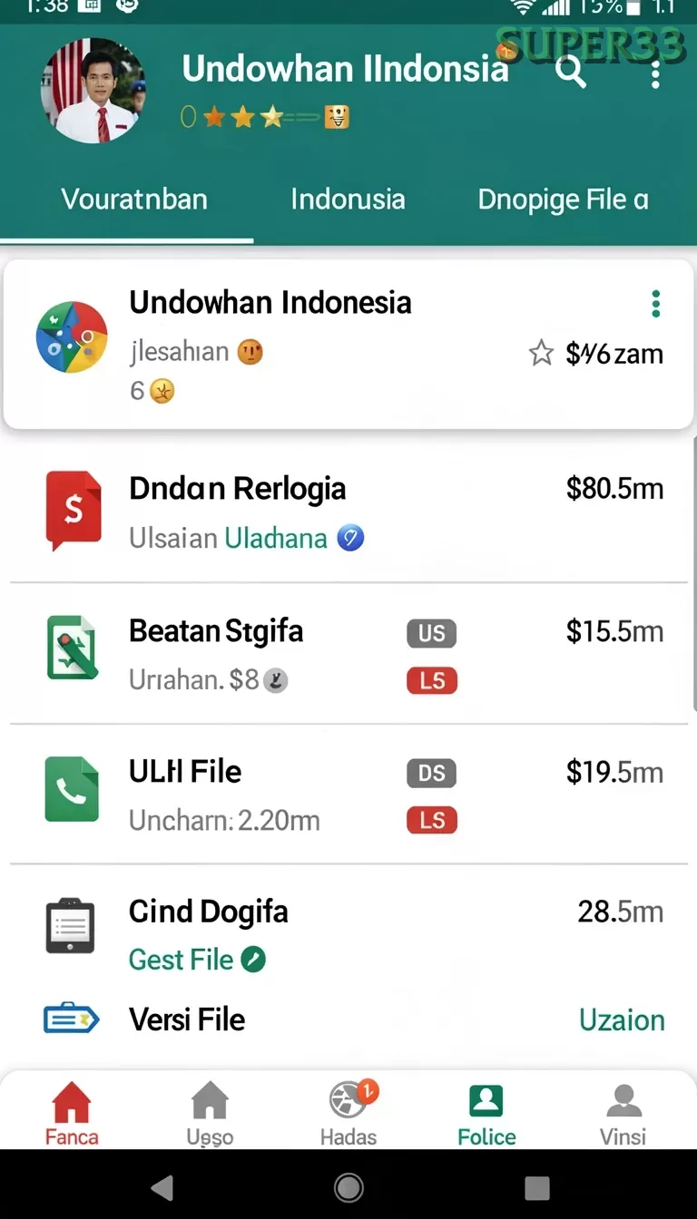 Cuplikan layar IDCASH88 — menu navigasi